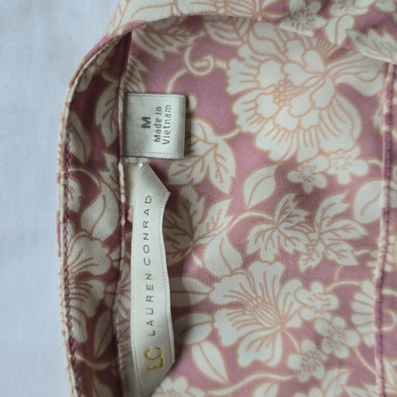 LC Lauren Conrad Pink Floral Button Frtont Sz. M - Picture 4 of 5